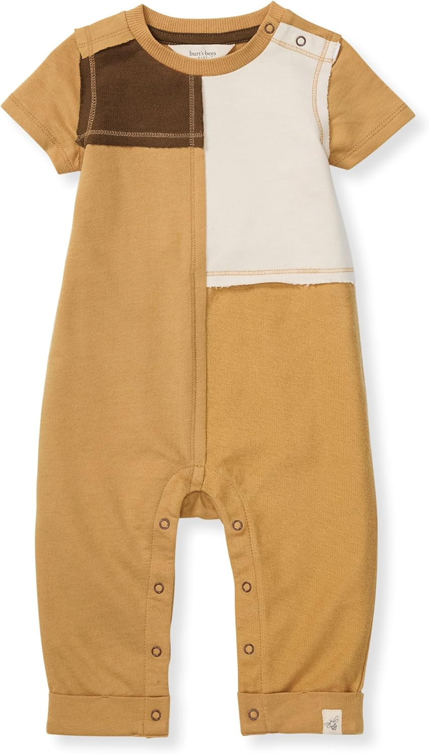 Baby Jumpsuit, 100% Organic Cotton One-Piece Outfit Coverall with Hat