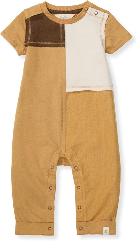Baby Jumpsuit, 100% Organic Cotton One-Piece Outfit Coverall with Hat