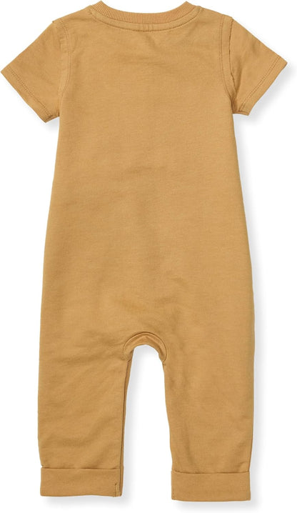 Baby Jumpsuit, 100% Organic Cotton One-Piece Outfit Coverall with Hat